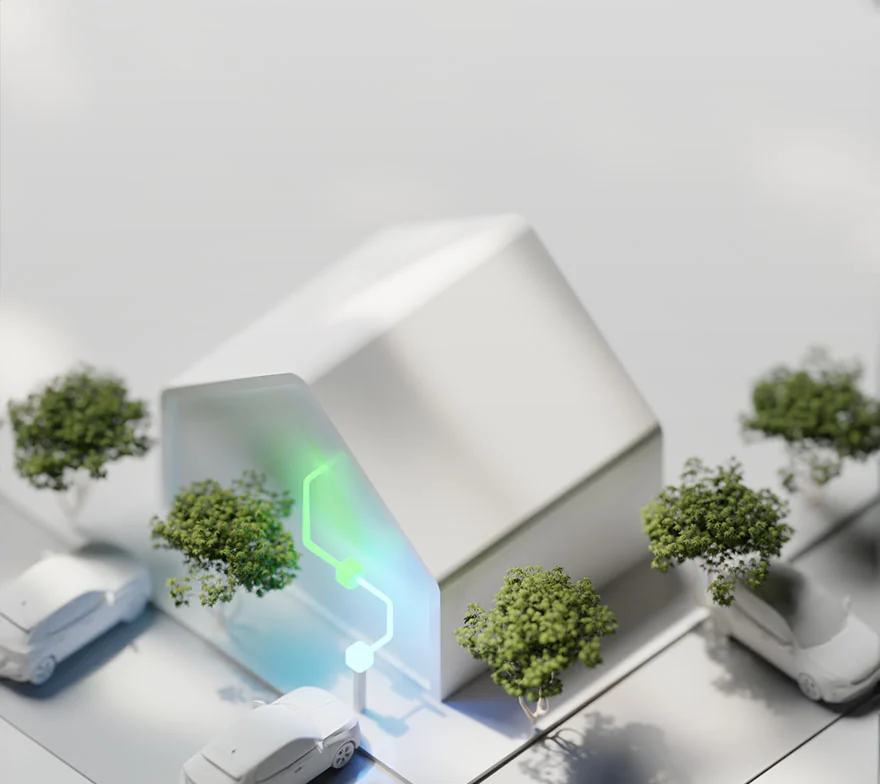 Illustration Wallbox du partage de l’énergie entre la maison et la voiture