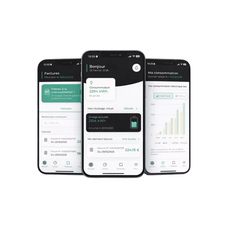 Application officielle Urban Solar Energy et suivi du compte de stockage